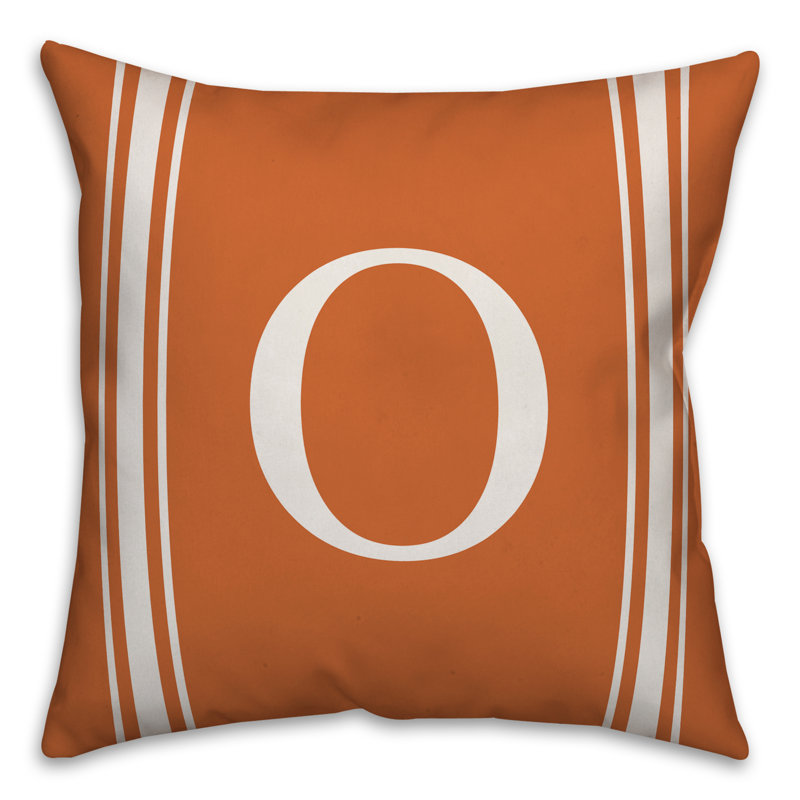 Striped Throw Pillow, O, Orange