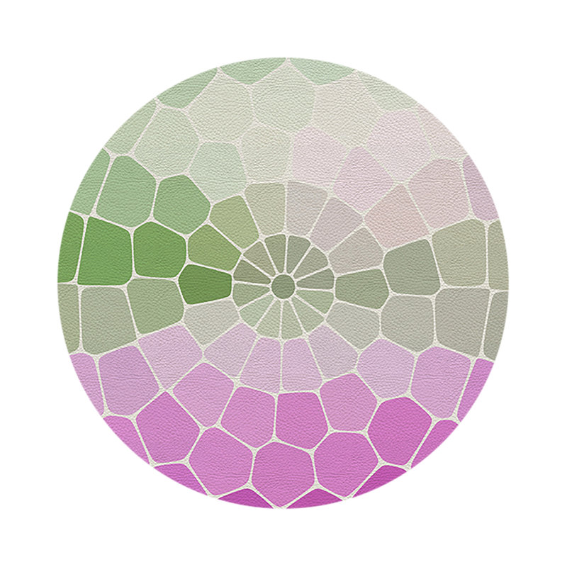 Mosaico Vegan Leather Round Pebble Placemat, Paris