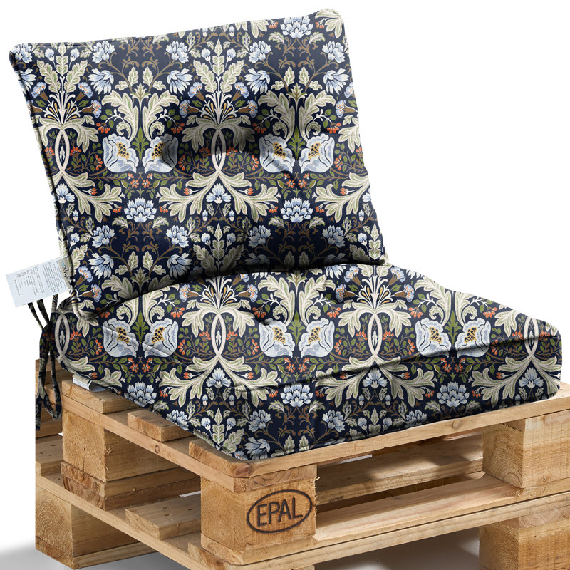  Outdoor Chair Cushions Set 24"X24"X4",All-Weather Patio Furniture Cushions With High Resilience Foam, Indoor Outdoor Seat & Back Cushion For Patio,Garden,Sunroom,Pattern