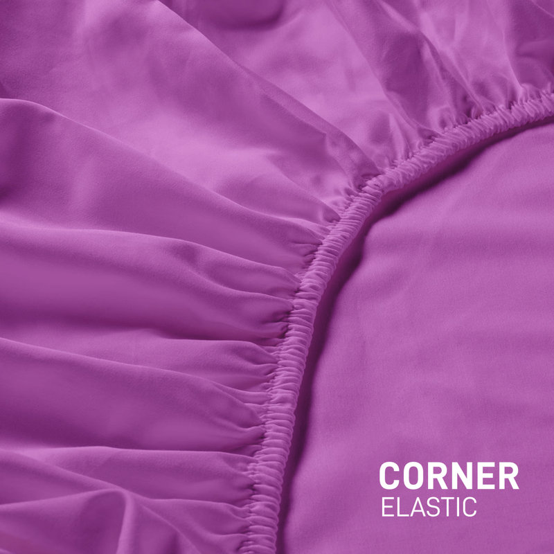 Kian-Scott Plain Weave / Muslin Fitted Sheet, Double (4'6), Lilac