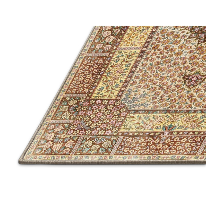 Tapis brun clair/beige traditionnel Manfull, Rectangle 2 pi x 5 pi