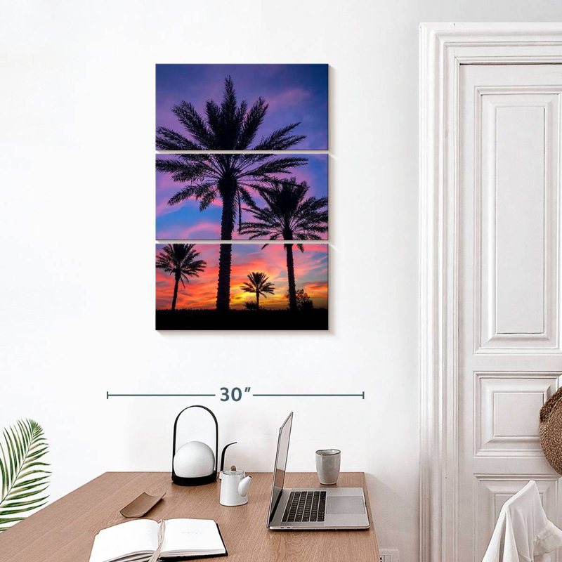 Harnek Dramatic Sunset Palms, 32" H x 20" W