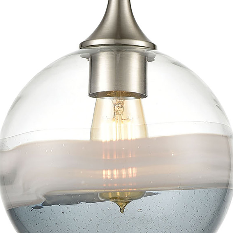Sutter Creek 8'' Wide 1-Light Pendant - Satin Nickel, 10" H x 8" W x 8" D, Nickel, 100 W