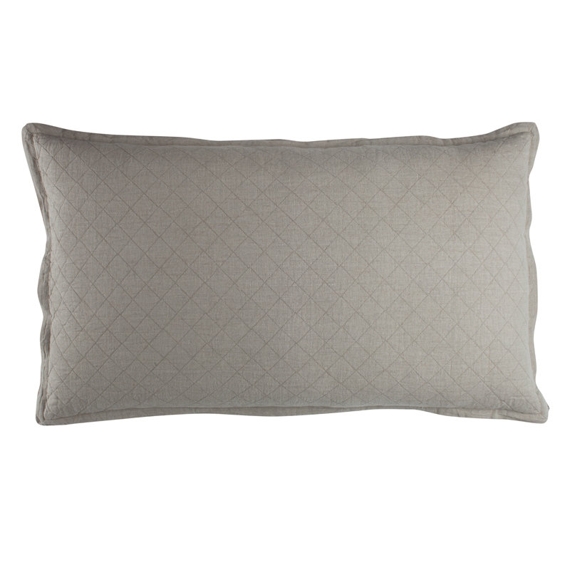 Emily Linen Lumbar Pillow Cover & Insert, White, 20" x 36"