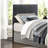 Bedroom Twin Headboard With Gray Fabric Padding, Vertical Channel Ornamentation And Engineered Wood Frame In Fabric, Padded For A Modern