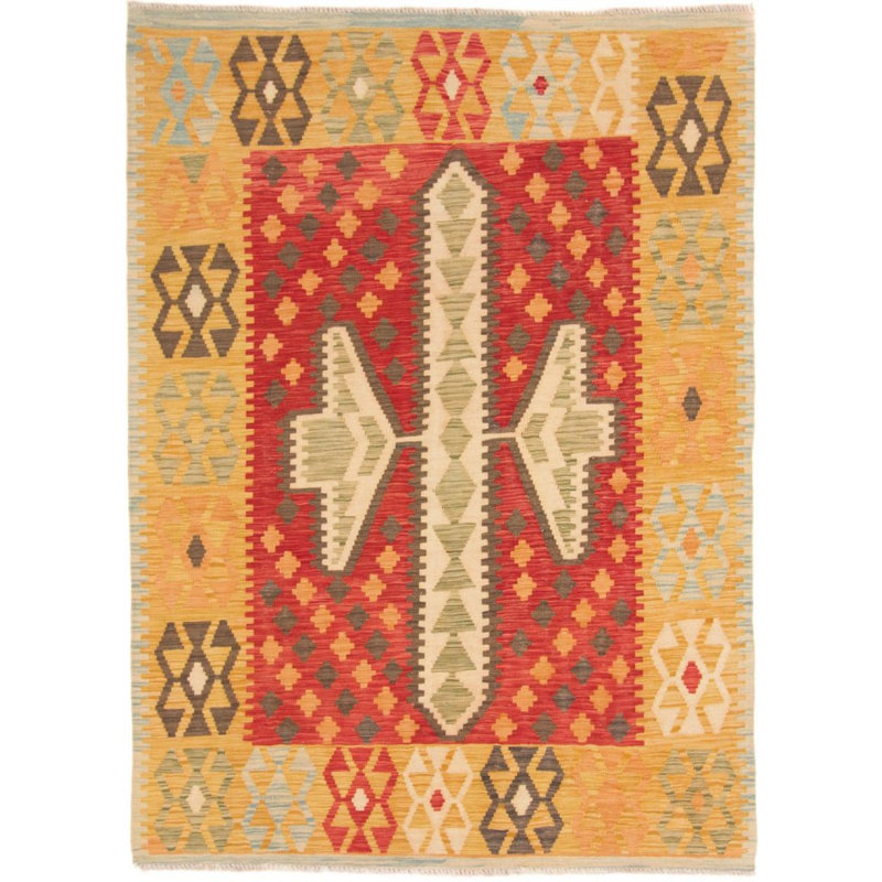 Geometric Wool Hand Woven 149cm X 203cm Area Rug