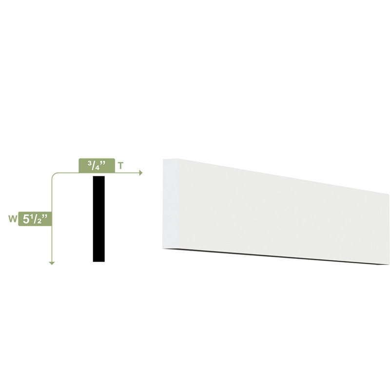Plinthe H 5 1/2 po x l 96 po x P 3/4 po