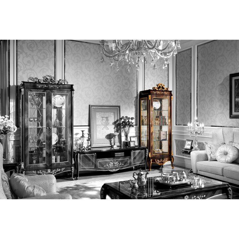 Athena Solid Wood Lighted Curio Cabinet, Left