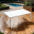 40 X 70 In. Outdoor Patio Aluminum Table With Tapered Feet & Umbrella Hole-717820619