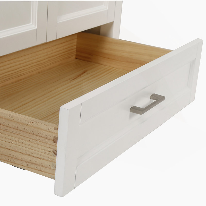 Ensemble de meuble-lavabo 30 po avec lavabo et comptoir en marbre, blanc 24V03-30WH
