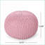 Repose-pieds en tricot de coton Modern | Siège d'appoint l 19 po x H 12 po | Coton rose