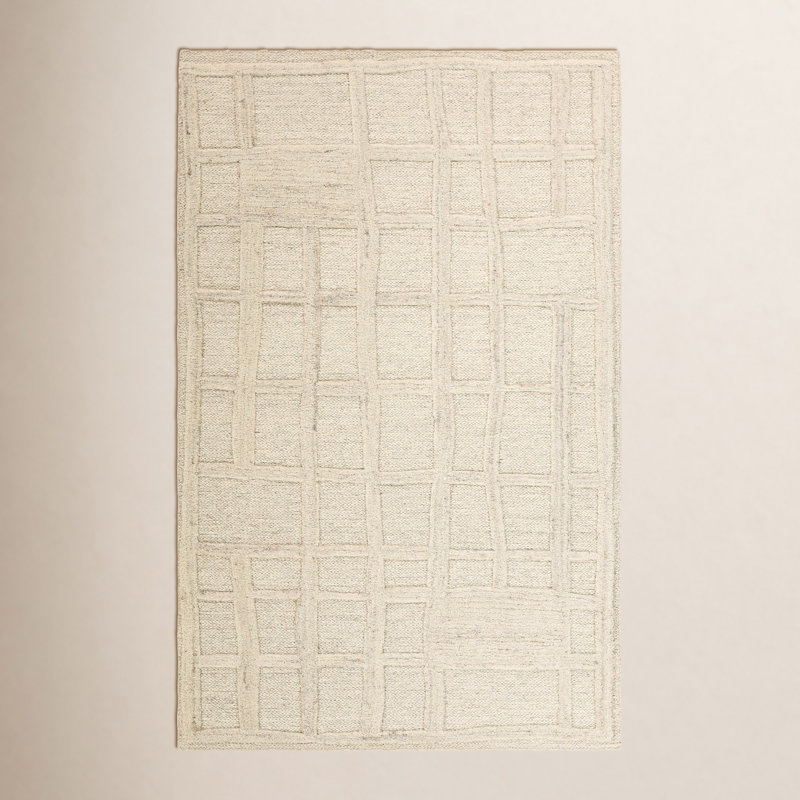 Tapis crème fabriqué à la main Maudette Label J Lustrous BAV04, Rectangle 8 pi 6 po x 11 pi 6 po