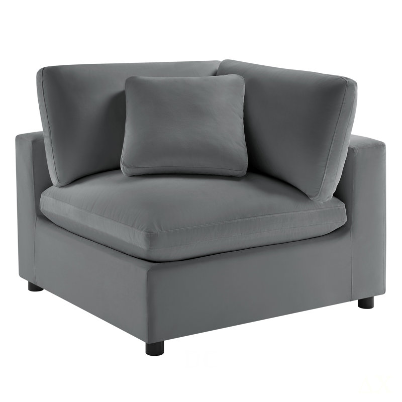 Chaise de coin Caylie - gris anthracite
