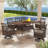 6 Person Rectangular Outdoor Dining Set With Swivel Chair