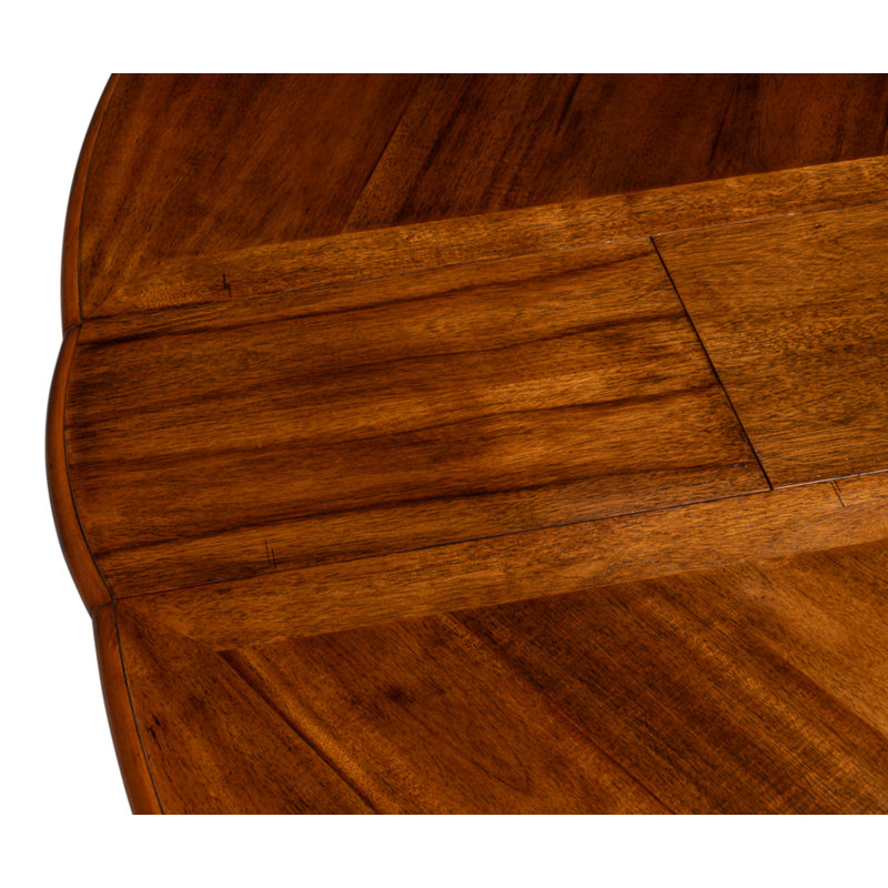 Walnut Round Extendable Solid Wood Dining Table with Trestle Base