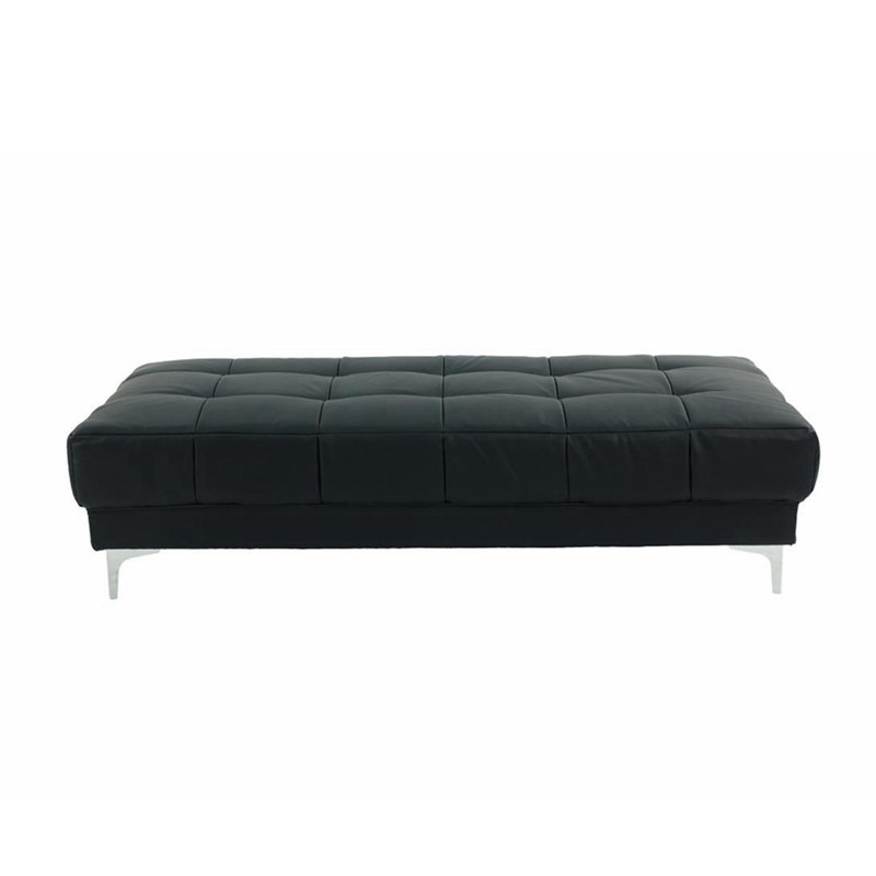 Faux Leather Upholstered Bench, 18"H x 66"W x 33"D , Antique Gray