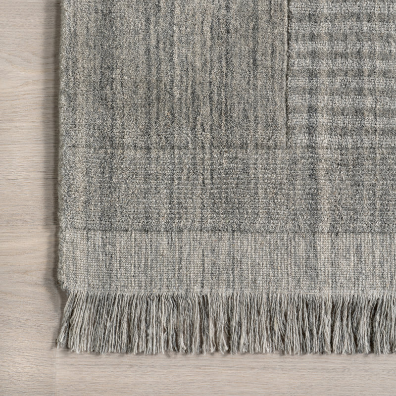Tapis en laine mélangée à franges Seriah, Rectangle 7 pi 6 po x 9 pi 6 po