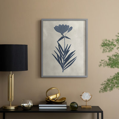 «Marine Pressed Flowers I», reproduction encadrée - bois massif
