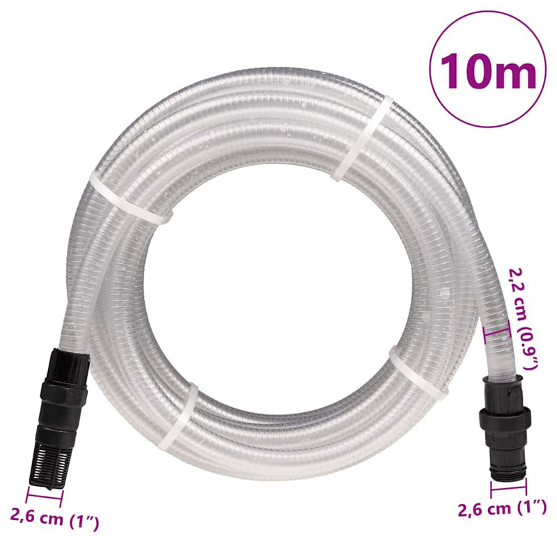 Birte PVC Hose, Transparent, 2.6cm H x 1000cm W x 2.6cm D