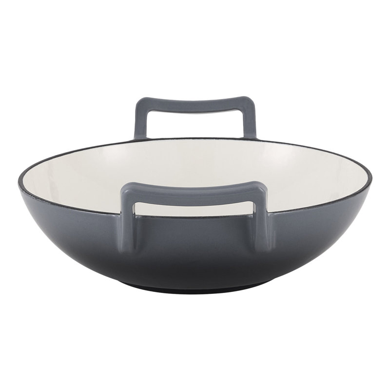 Living And Home Cast Iron Stock Pot, 36.5cm W, Grey