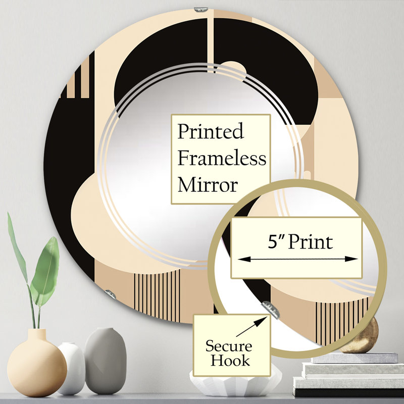 Callemia - Miroir mural moderne rond, 24 po x 24 po