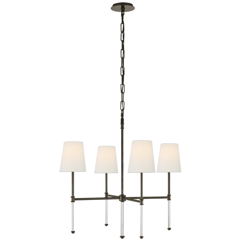 Suzanne Kasler Camille Small Chandelier, Bronze, Fabric