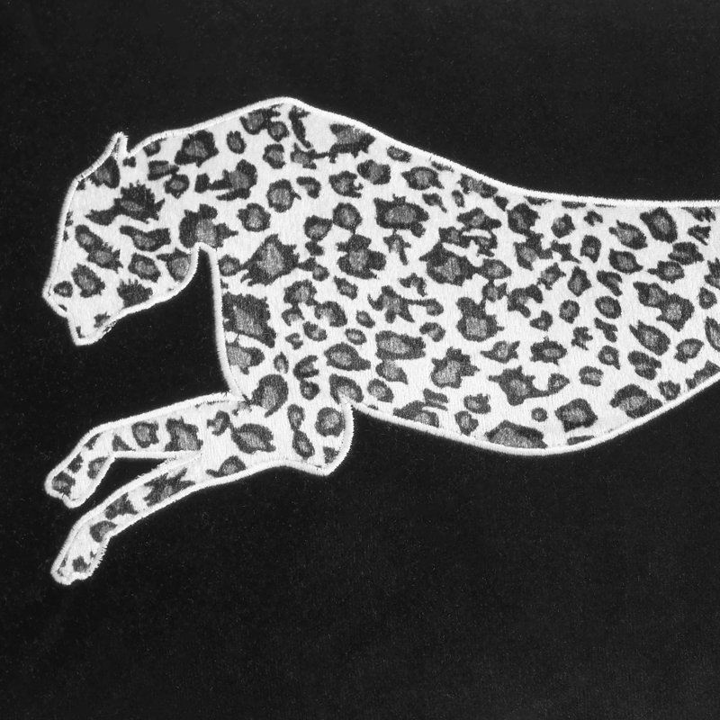 Juicy Couture Velvet Cheetah Plush Decorative Throw Pillows, Black, Square 18"