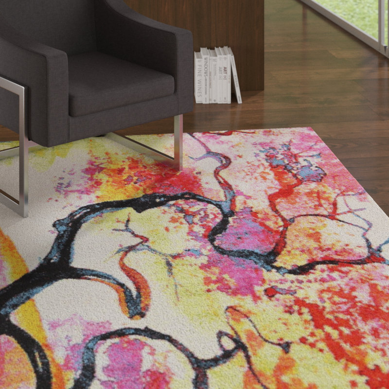 Lorene Floral Indoor Rug, Rectangle 6'1" x 9'