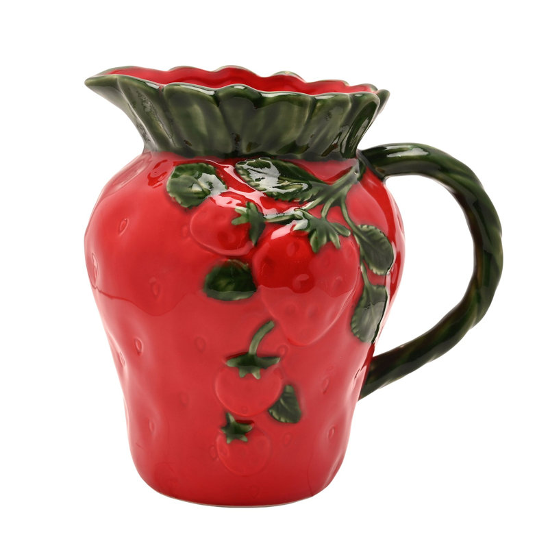  Ceramic Strawberry & Leaves Jug