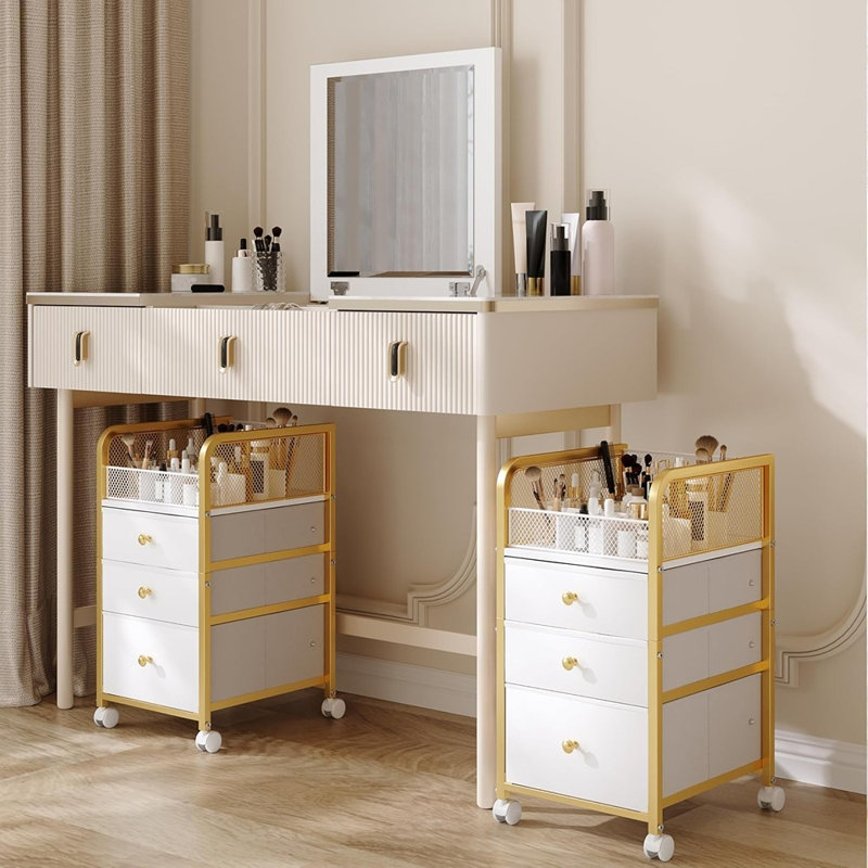 Chariot mobile pour meuble-lavabo avec tiroirs de rangement