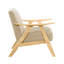 Chaise d'appoint rembourrée brune avec assise confortable en bois massif et coussin en bois d'hévéa-231279967