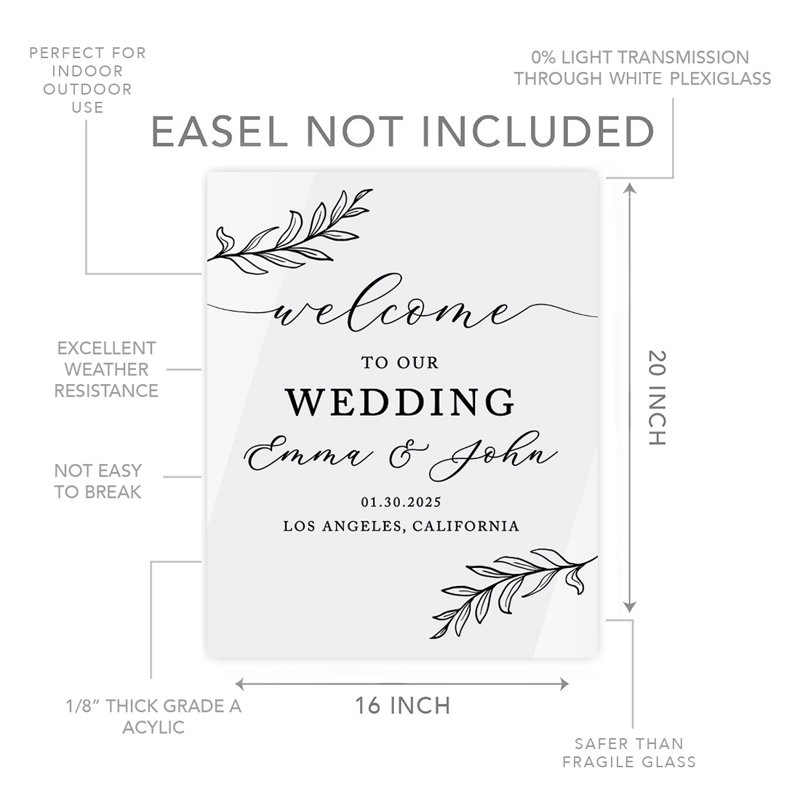 Plaque de bienvenue Laurel Leaves, Oui