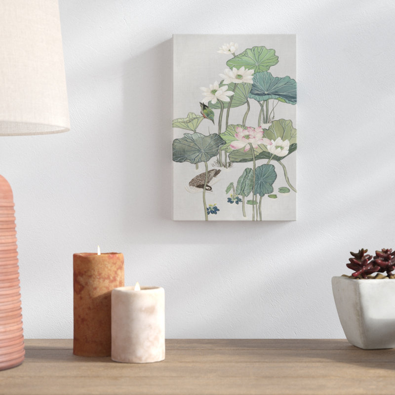 Lotus Pond II by Melissa Wang - Painting Print, Wrapped Canvas, 30cm H x 20cm W