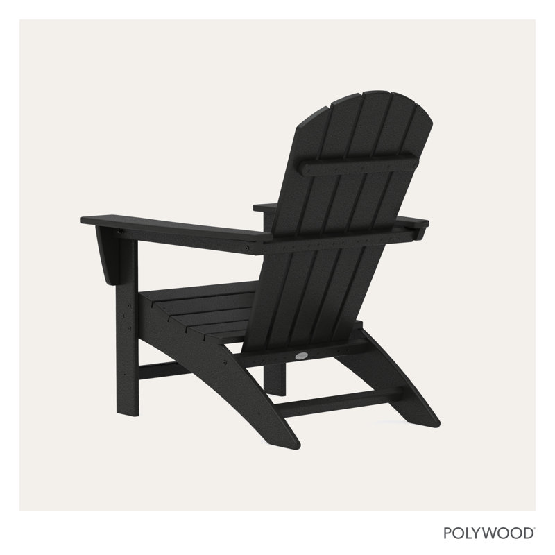POLYWOOD Nautical Adirondack Chair, Black