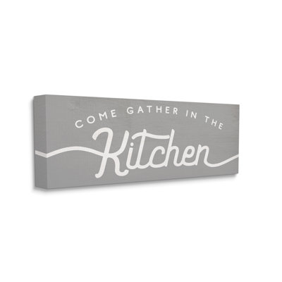 " Gather In The Kitchen Sign Rustic Family Phrase " by Daphne Polselli
