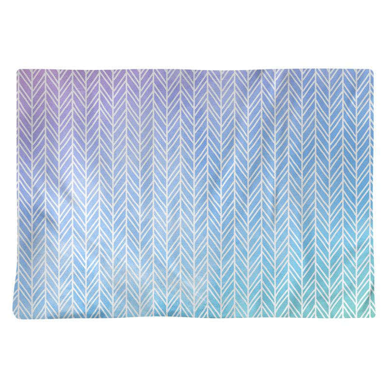 Napperon en coton 18 po herringbone, Bleu / Rose / Vert