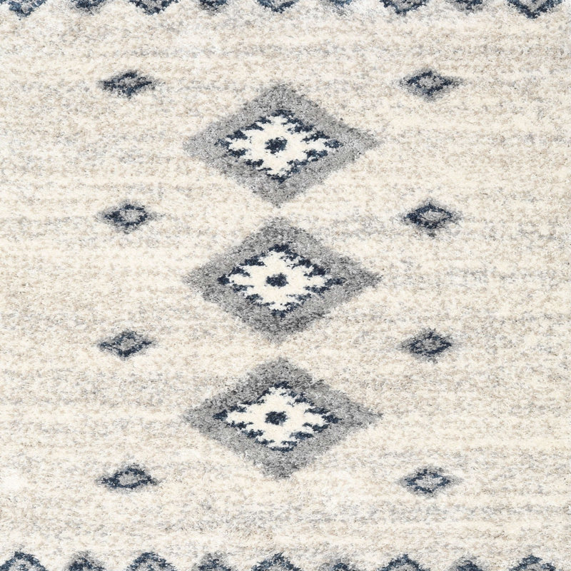 Tapis contemporain beige / gris, Carré 6 pi x 6 pi
