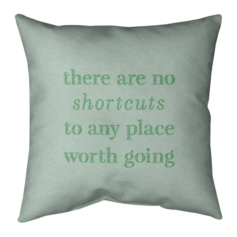 Coussin de cotations à l’écriture, 14 po x 14 po, Vert
