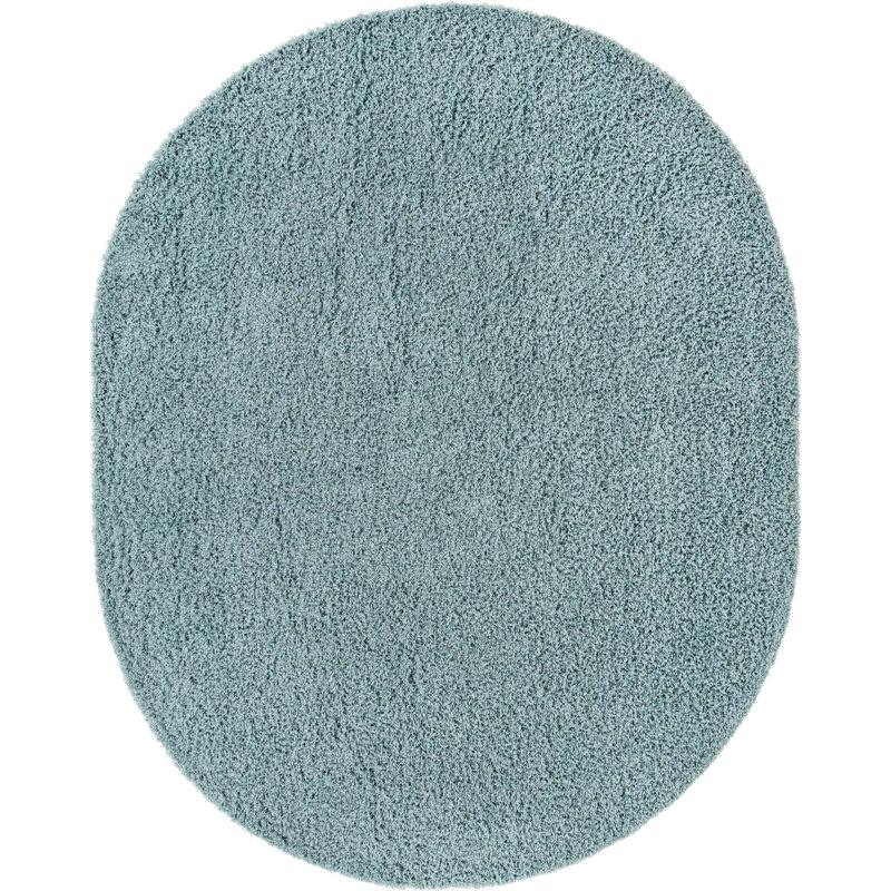 Eginhardt Shag Pure Area Rug, Oval 7'10" x 10', Slate Blue