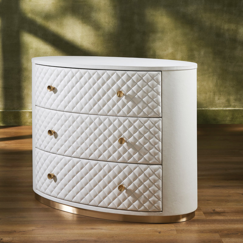 Commode à trois tiroirs Harvard, Blanc