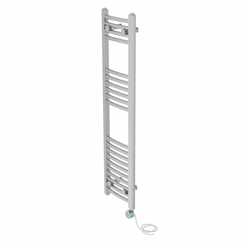 Curved Towel Rail Heated Towel Rails, 120cm H x 30cm W x 3.4cm D, Chrome