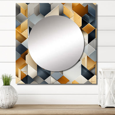 Miroir carré gris Hexagons Dreams