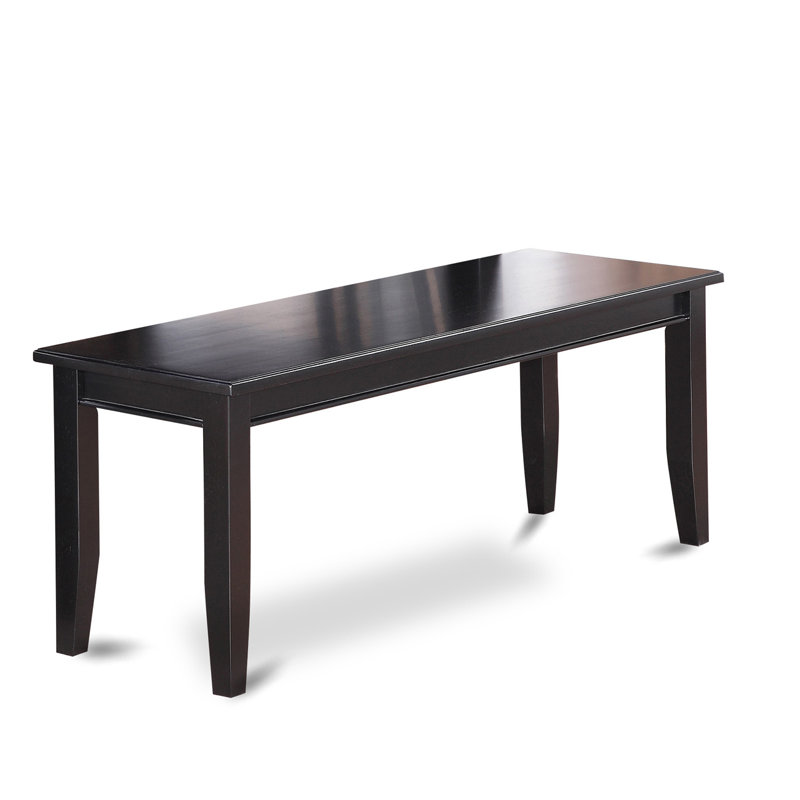 Banc de salle à manger - surface rectangulaire et 4 pieds en bois - Finition noire, Noir