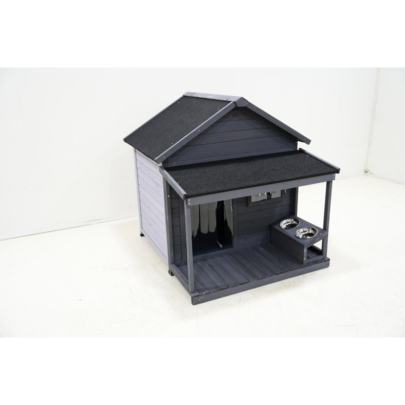 Chenil pour chien gris avec intérieur isolé