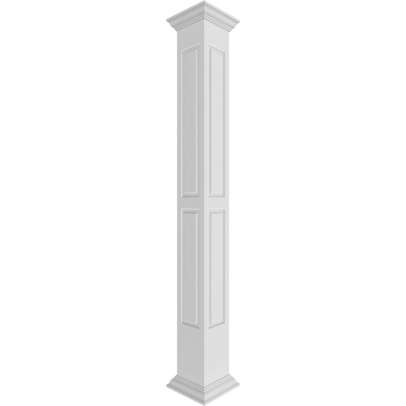 Ensemble de colonnes à double panneau surélevé en PVC Craftsman Classic Square, H 108 po x l 7,63 po