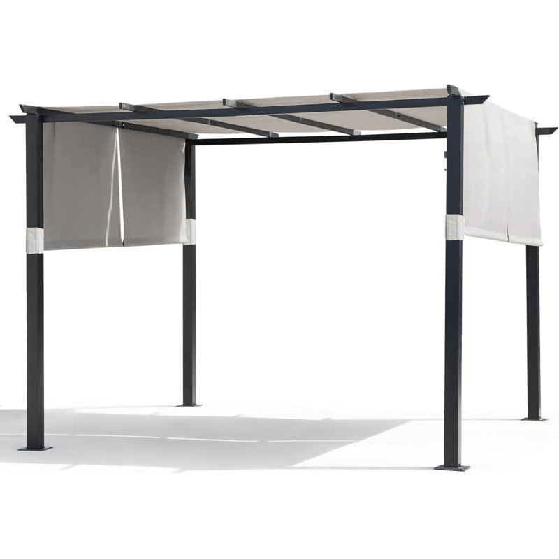3m x 3m Metal Pergola, Grey