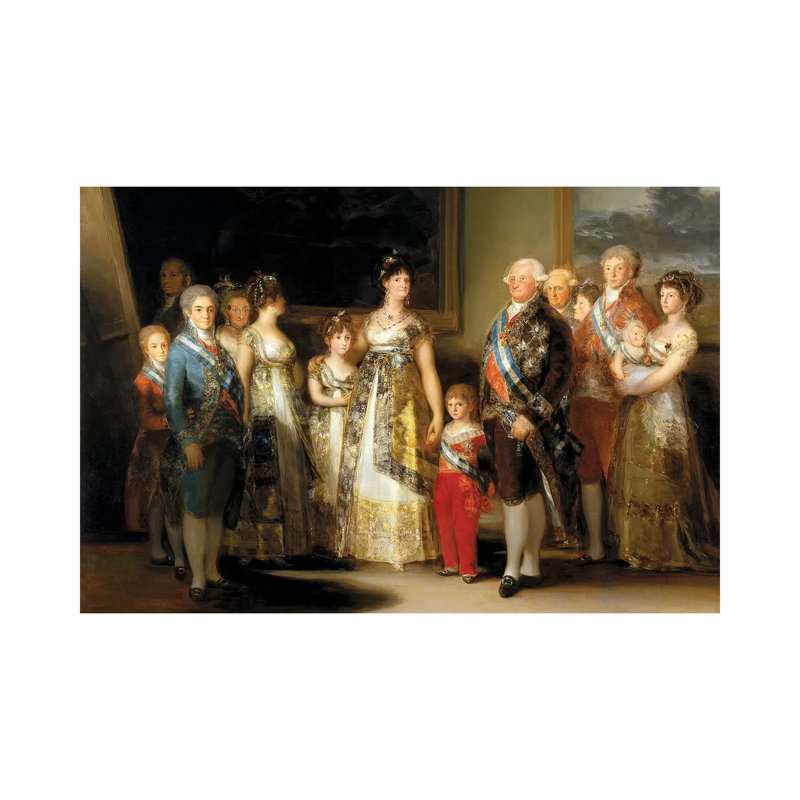 The King And Queen Of Spain (Charles IV And Maria Luisa) With Their Family, 1800 by Francisco Goya - Wrapped Canvas Painting
