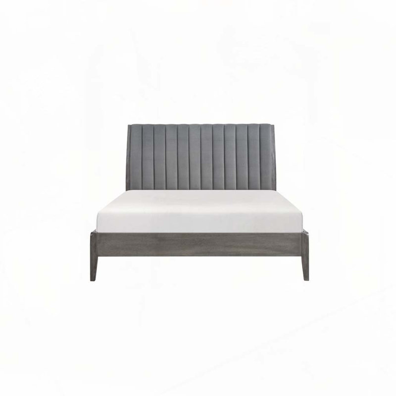 Velvet Upholstered Bed, Queen