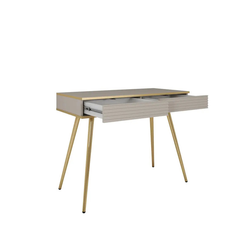 Allandra  102Cm  W Rectangle  Wardrobe Desk, Beige