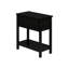 Table d'appoint à 2 niveaux, placage noir, tiroir de rangement, placage de chambre à coucher et de salon